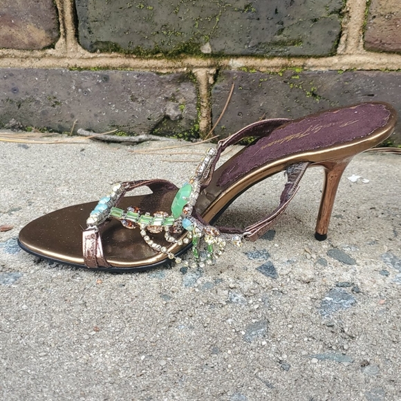 RELISTED Beverly Feldman jeweled be a queen heels - Picture 4 of 8